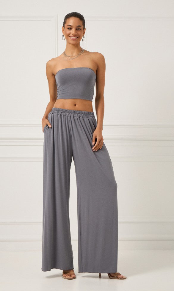 Wid-leg Pants Grey, LYDIA