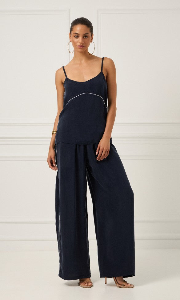 Cupro Pants Blue, ELINE