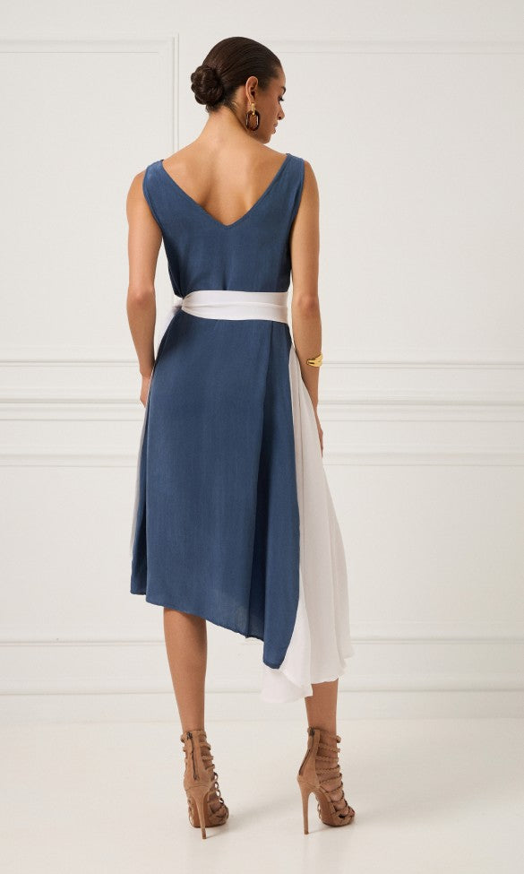 Φόρεμα Cupro Μπλε, LIOLINE