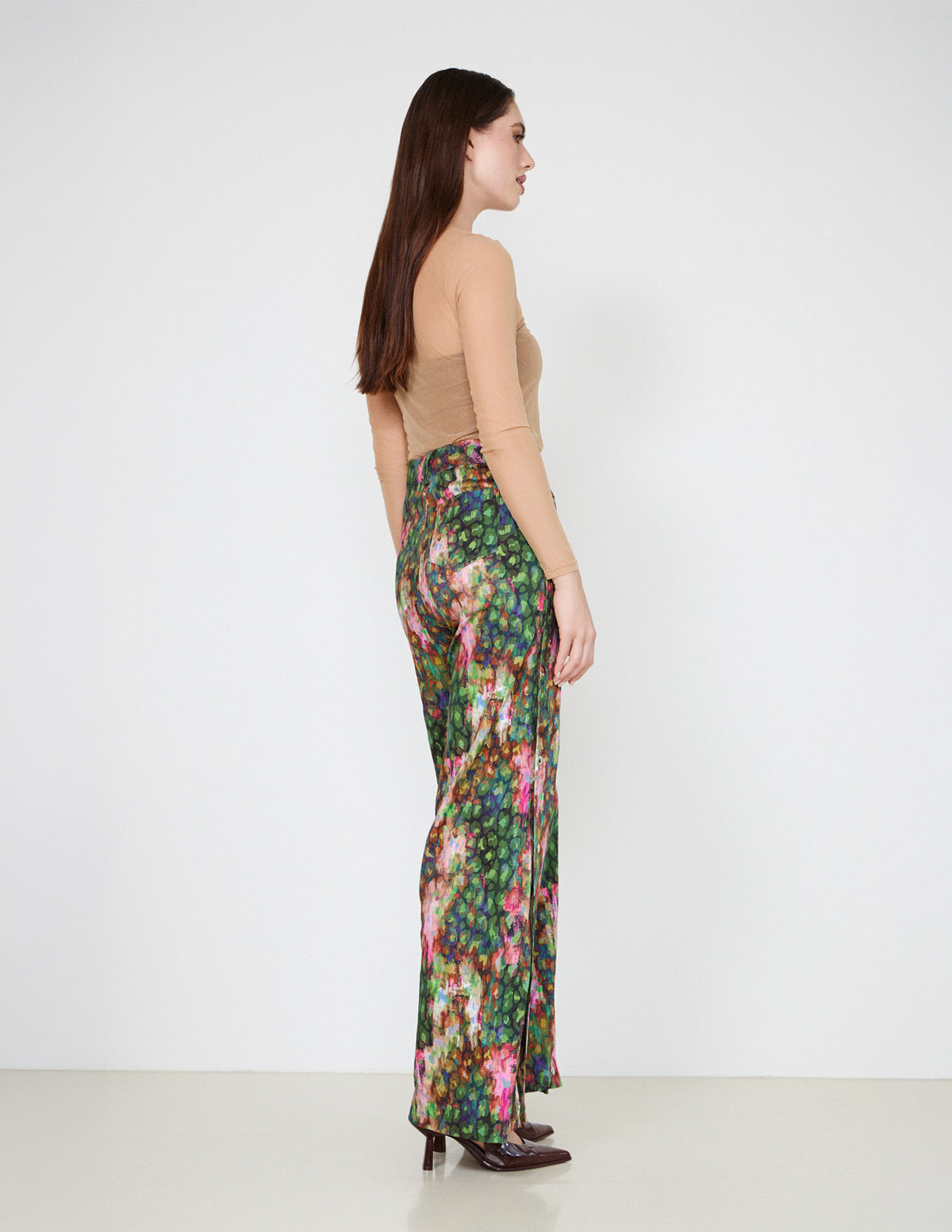 Leopard Luna Cotton Pants with Snaps