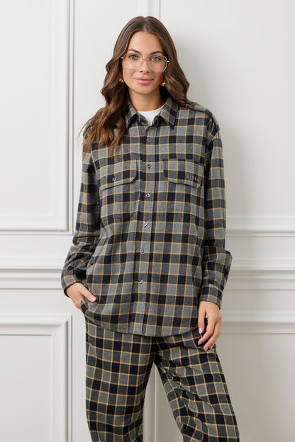 Black Big Plaid Elena Organic Cotton Shirt