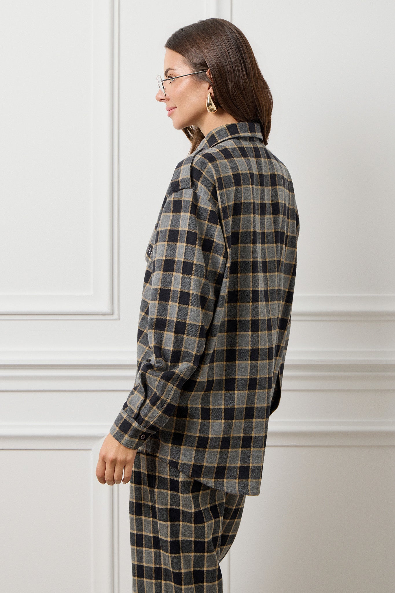 Black Big Plaid Elena Organic Cotton Shirt