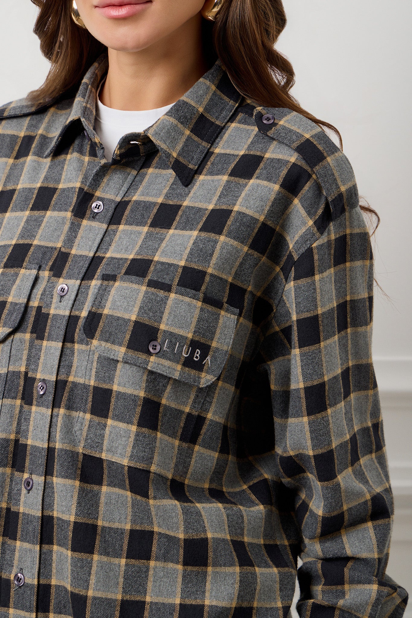 Black Big Plaid Elena Organic Cotton Shirt