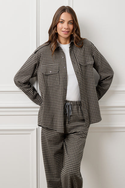 Black Small Plaid Elena Organic Cotton Shirt