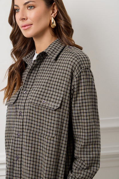 Black Small Plaid Elena Organic Cotton Shirt