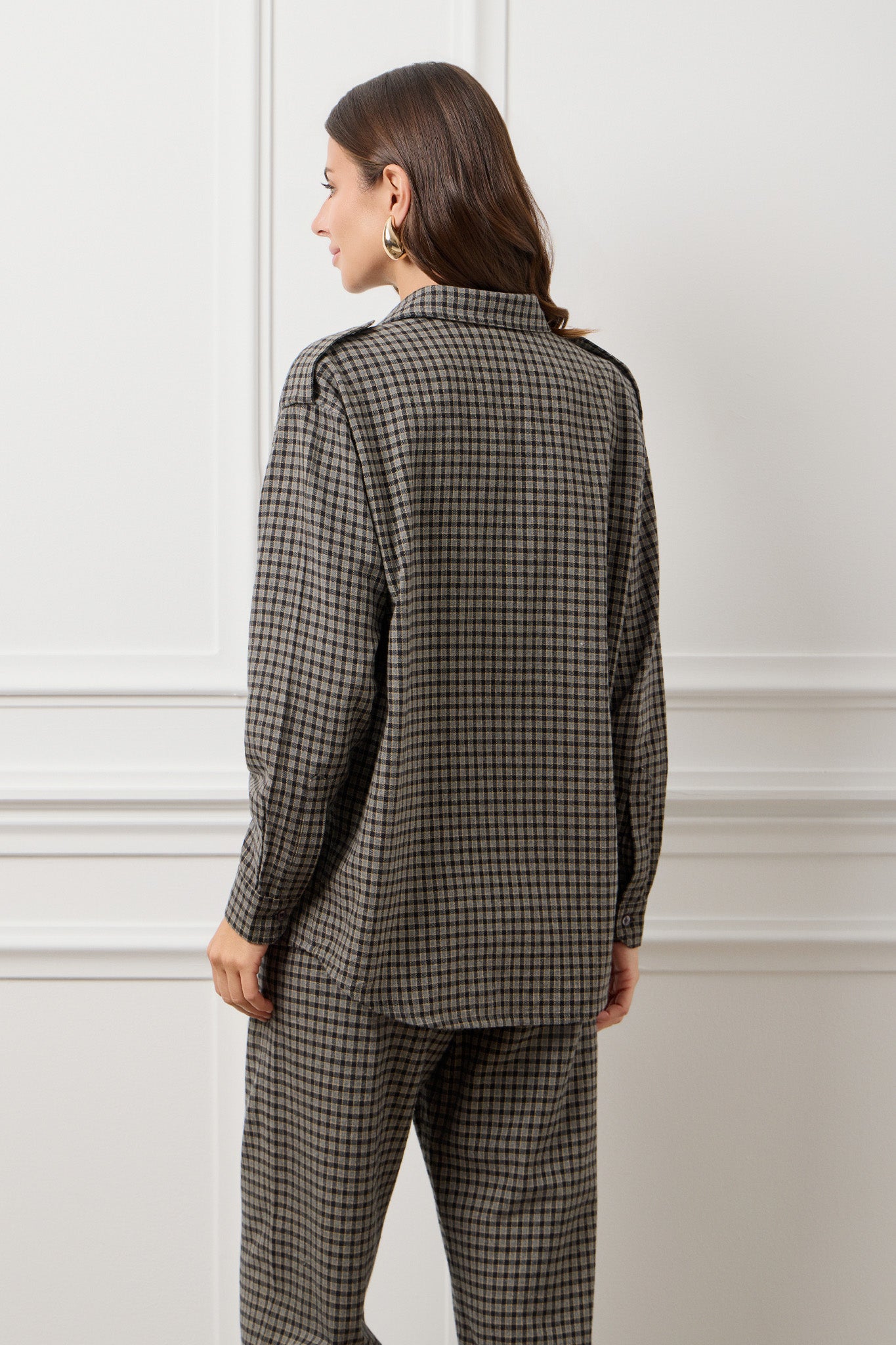 Black Small Plaid Elena Organic Cotton Shirt