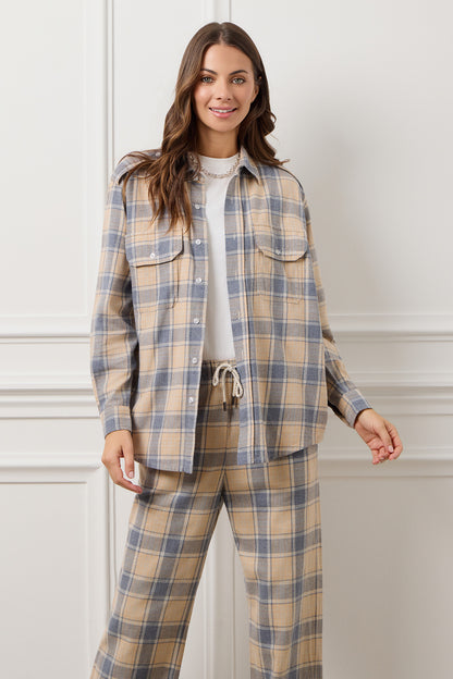 Blue Big Plaid Elena Organic Cotton Plaid Shirt