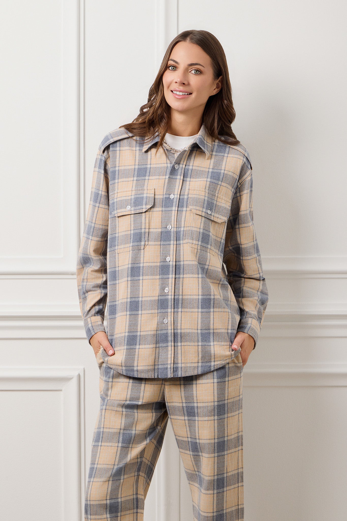 Blue Big Plaid Elena Organic Cotton Plaid Shirt