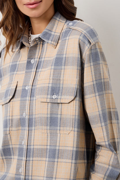 Blue Big Plaid Elena Organic Cotton Plaid Shirt
