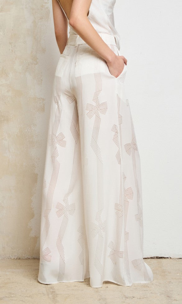 Wide-Leg Pants White, SAGE