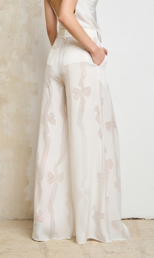 Wide-Leg Pants White, SAGE