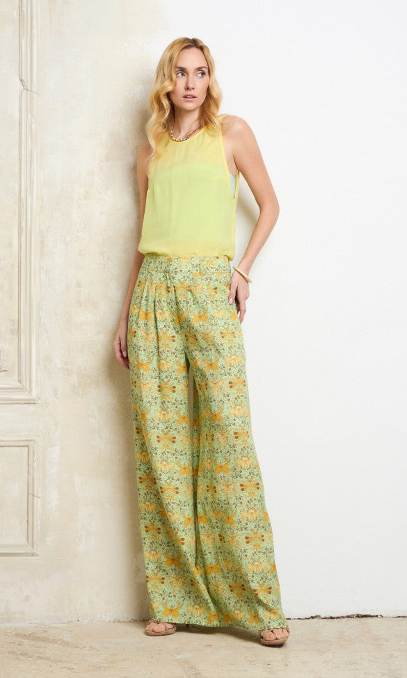 Wide-leg Pants, Green BUTTERFLY