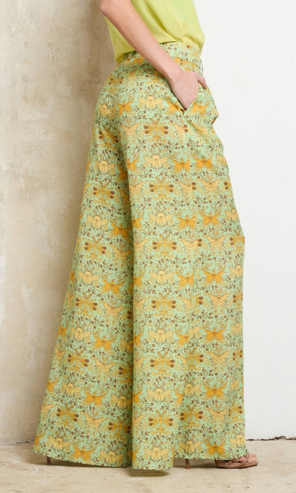 Wide-leg Pants, Green BUTTERFLY