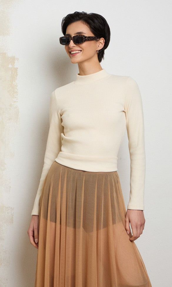 Cotton Long-sleeve Blouse, AMY