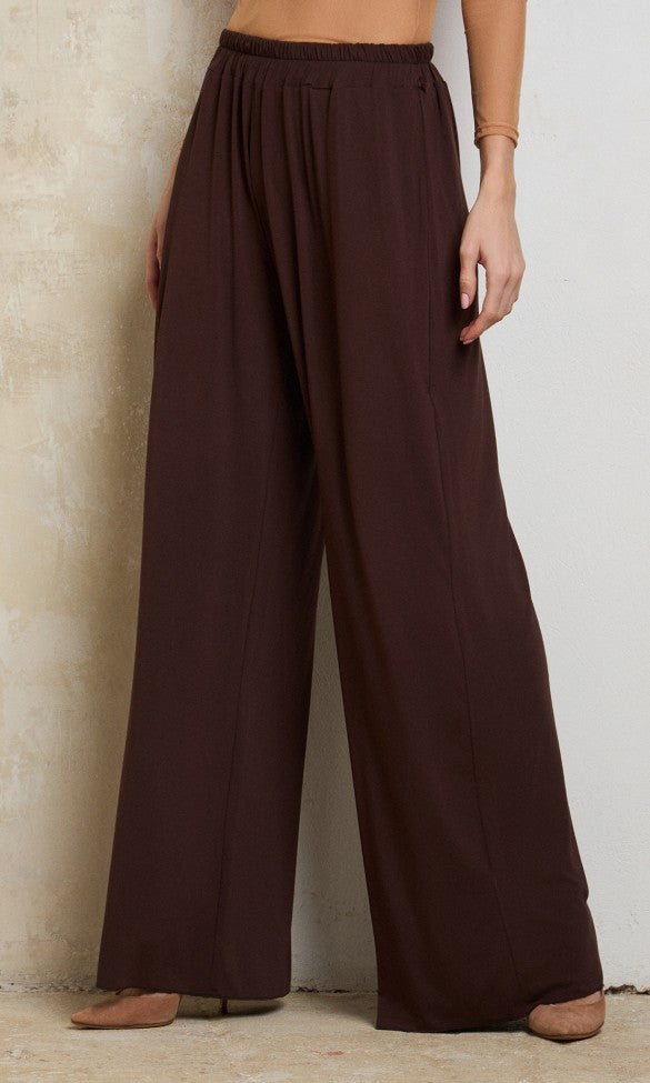 Wid-leg Pants Brown, KELLY
