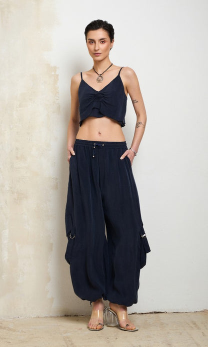 Cupro Pants Blue, AVA