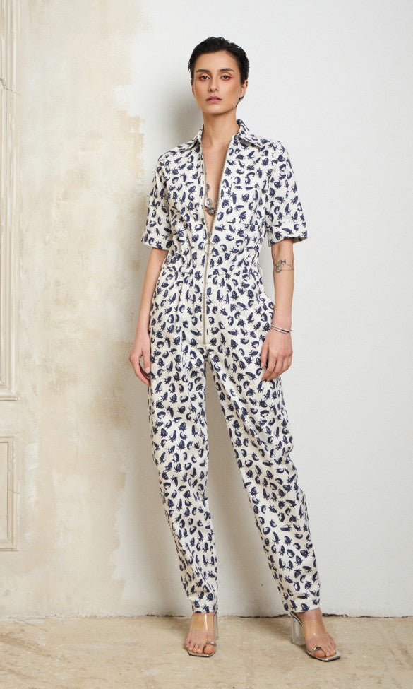 Ida Strawberry Print Cotton Jumpsuit