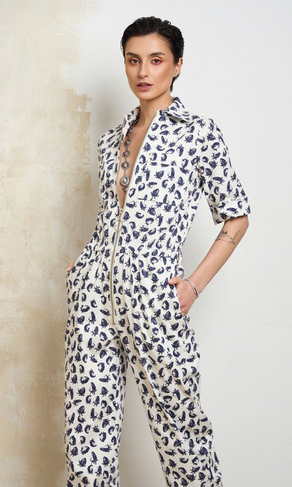 Ida Strawberry Print Cotton Jumpsuit