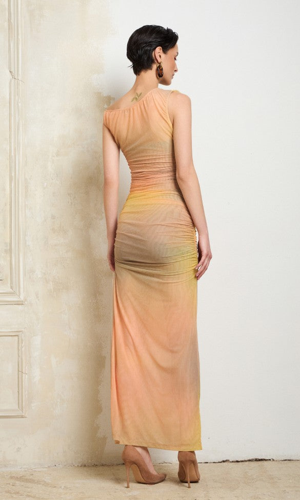 Alex Mesh  Dress - Yellow