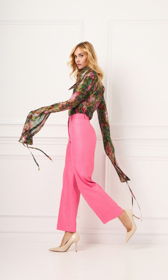 Eco Leather Pants Pink, GEMMA