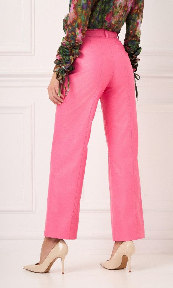 Eco Leather Pants Pink, GEMMA