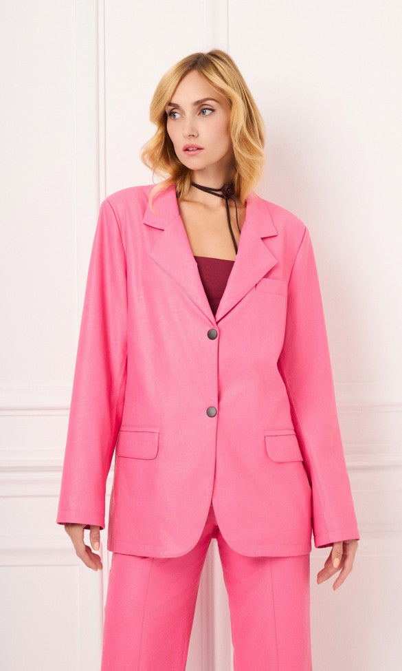 Eco Leather Jacket Pink, GEMMA