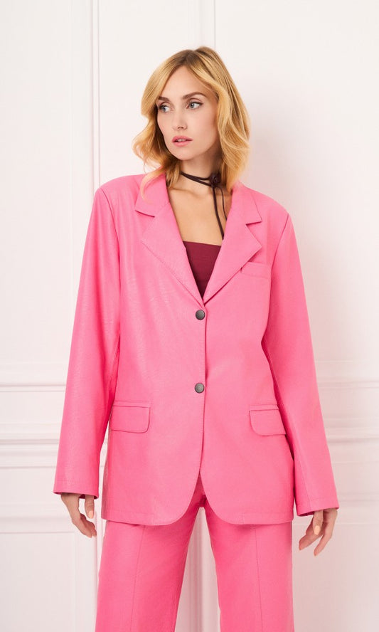 Eco Leather Jacket Pink, GEMMA