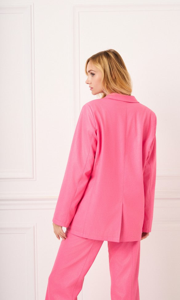 Eco Leather Jacket Pink, GEMMA