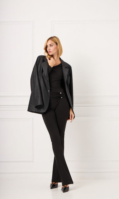 Eco Leather Jacket Black, GEMMA