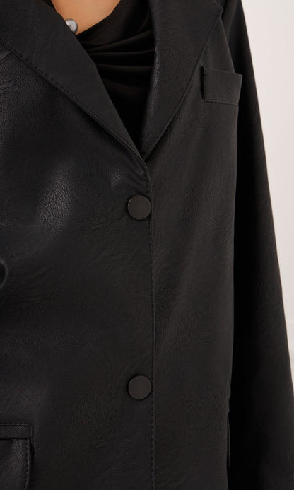 Eco Leather Jacket Black, GEMMA