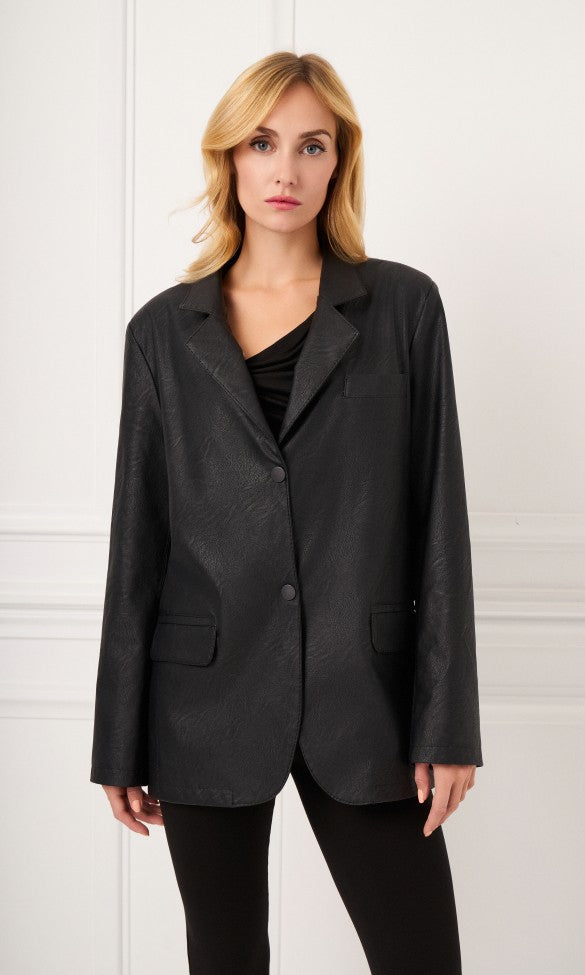 Eco Leather Jacket Black, GEMMA