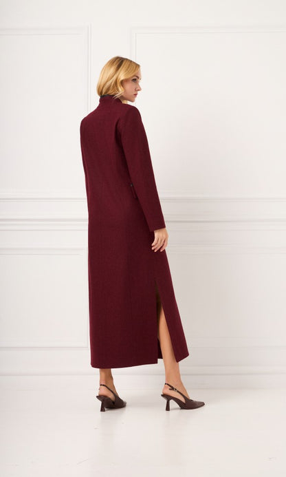Μάλλινο Παλτό Σκούρο Κόκκινο AMANDA