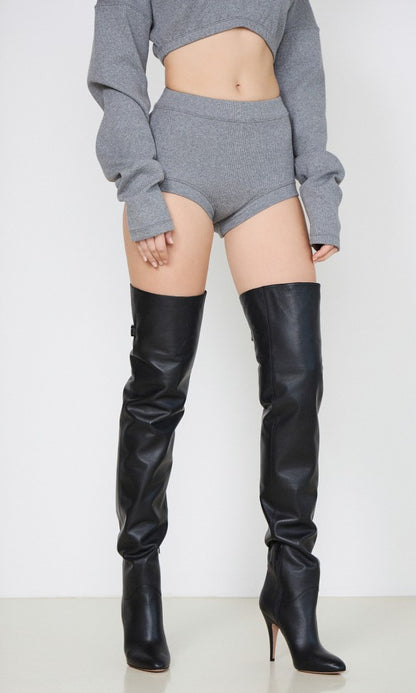 Μικρό Σορτς Rib Γκρι TAMARA