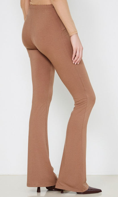 Παντελόνι με μεταλλική λεπτομέρεια σε καφέ χρώμα MARGARET