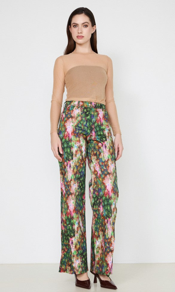 Cotton Pants with Snaps Leopard LUNA