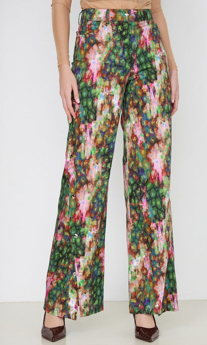 Cotton Pants with Snaps Leopard LUNA