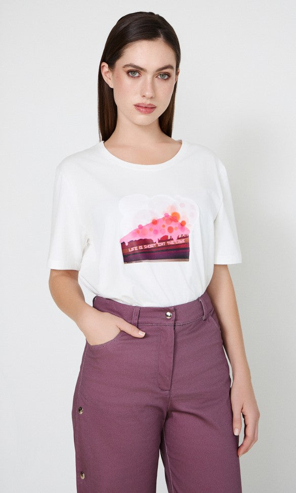 Βαμβακερό μπλουζάκι λευκό, Velensia