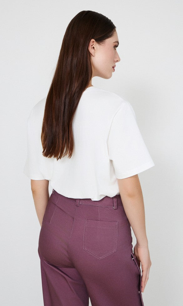 Cotton T-shirt white, Velensia