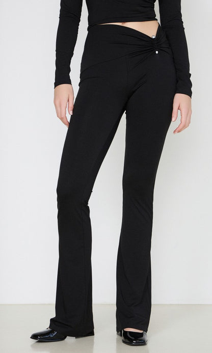 Pants with Metal Detail Jersey Black MARGARET