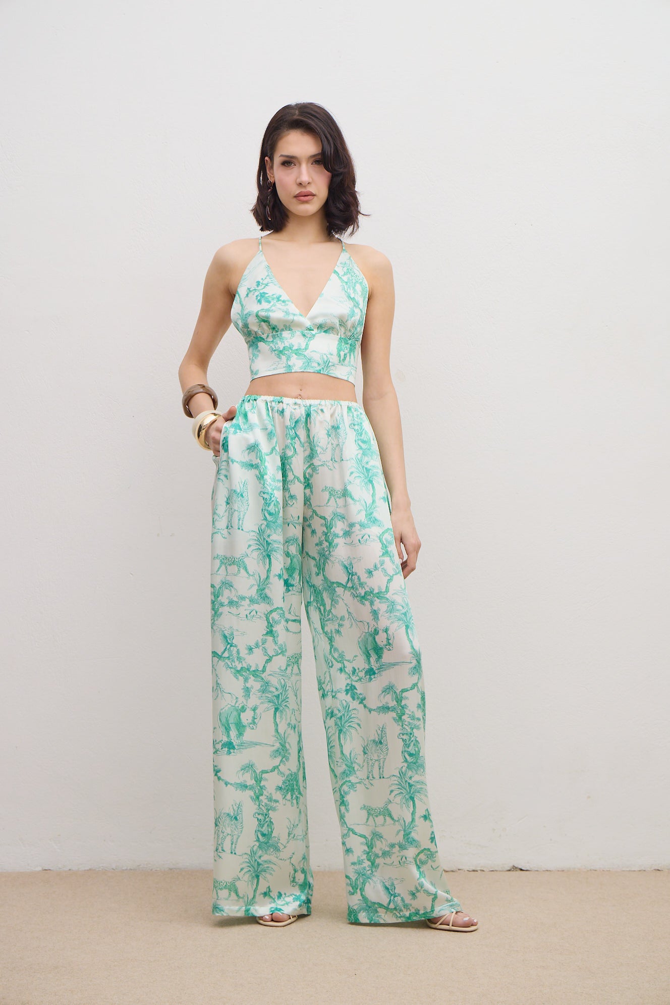 Aérie Silk Pants Green
