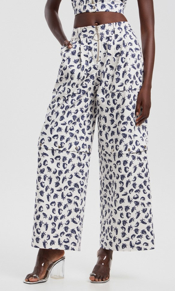 Cotton Pants or Shorts with Snaps, Strawberry ADALE