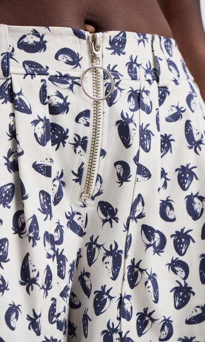 Cotton Pants or Shorts with Snaps, Strawberry ADALE