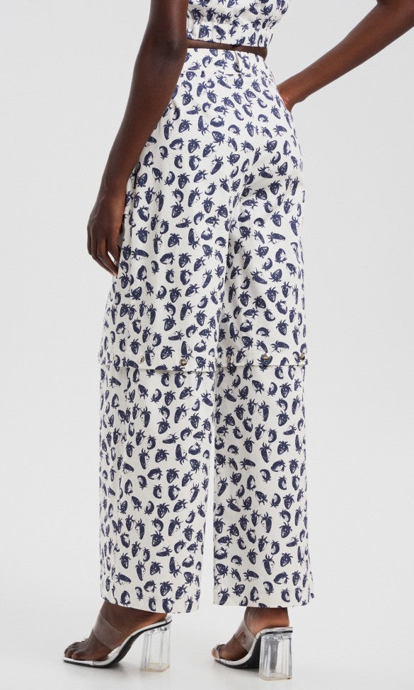 Cotton Pants or Shorts with Snaps, Strawberry ADALE