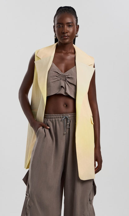 Βαμβακερό Γιλέκο Κίτρινο, MARIA 