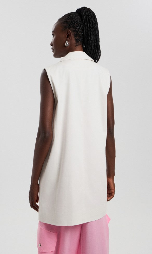 Βαμβακερό Γιλέκο Λευκό, MARIA 