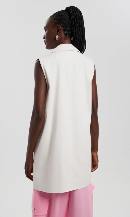 Βαμβακερό Γιλέκο Λευκό, MARIA 