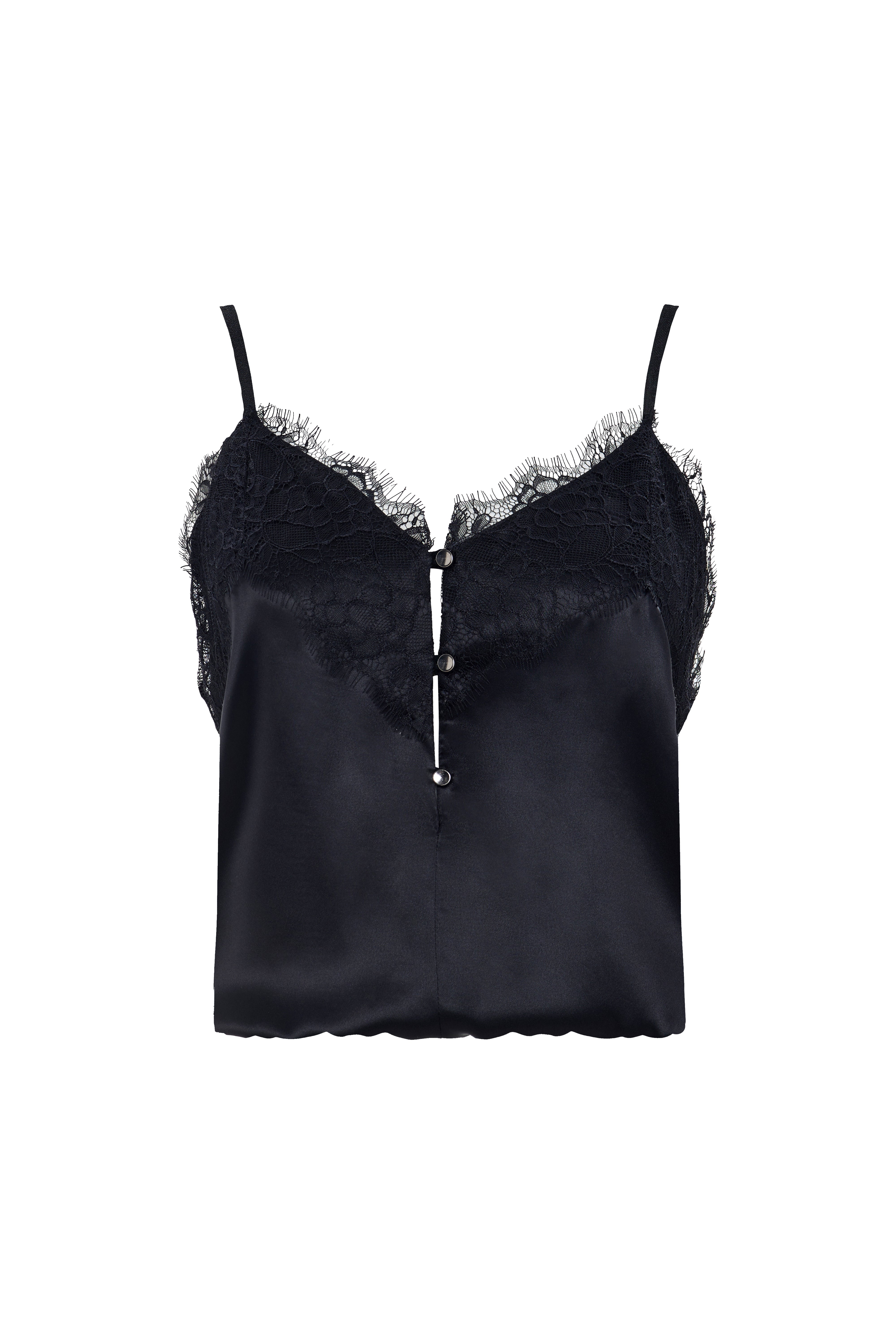 Serenity Silk Top With Lace