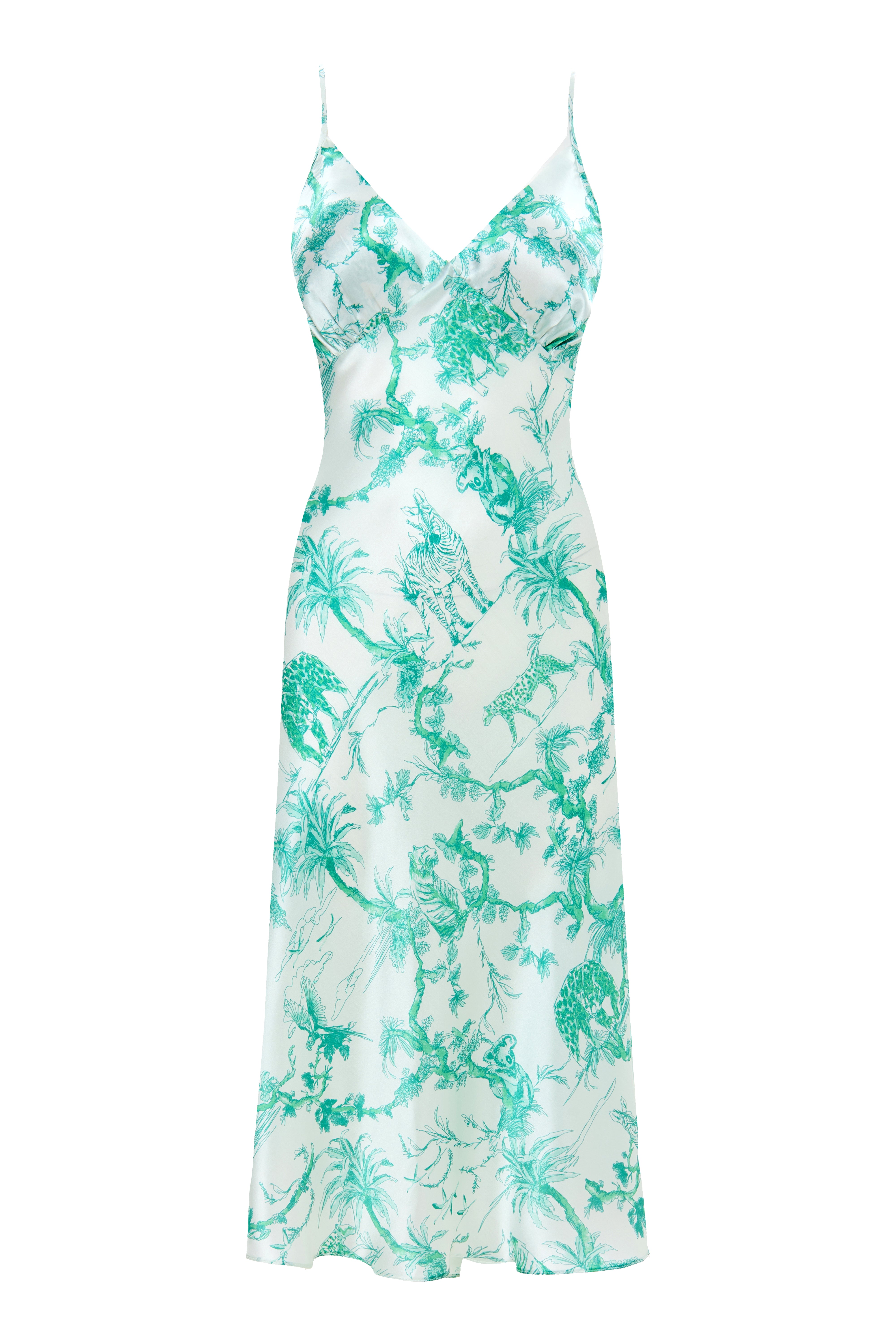 Aérie Slip Midi Dress Green