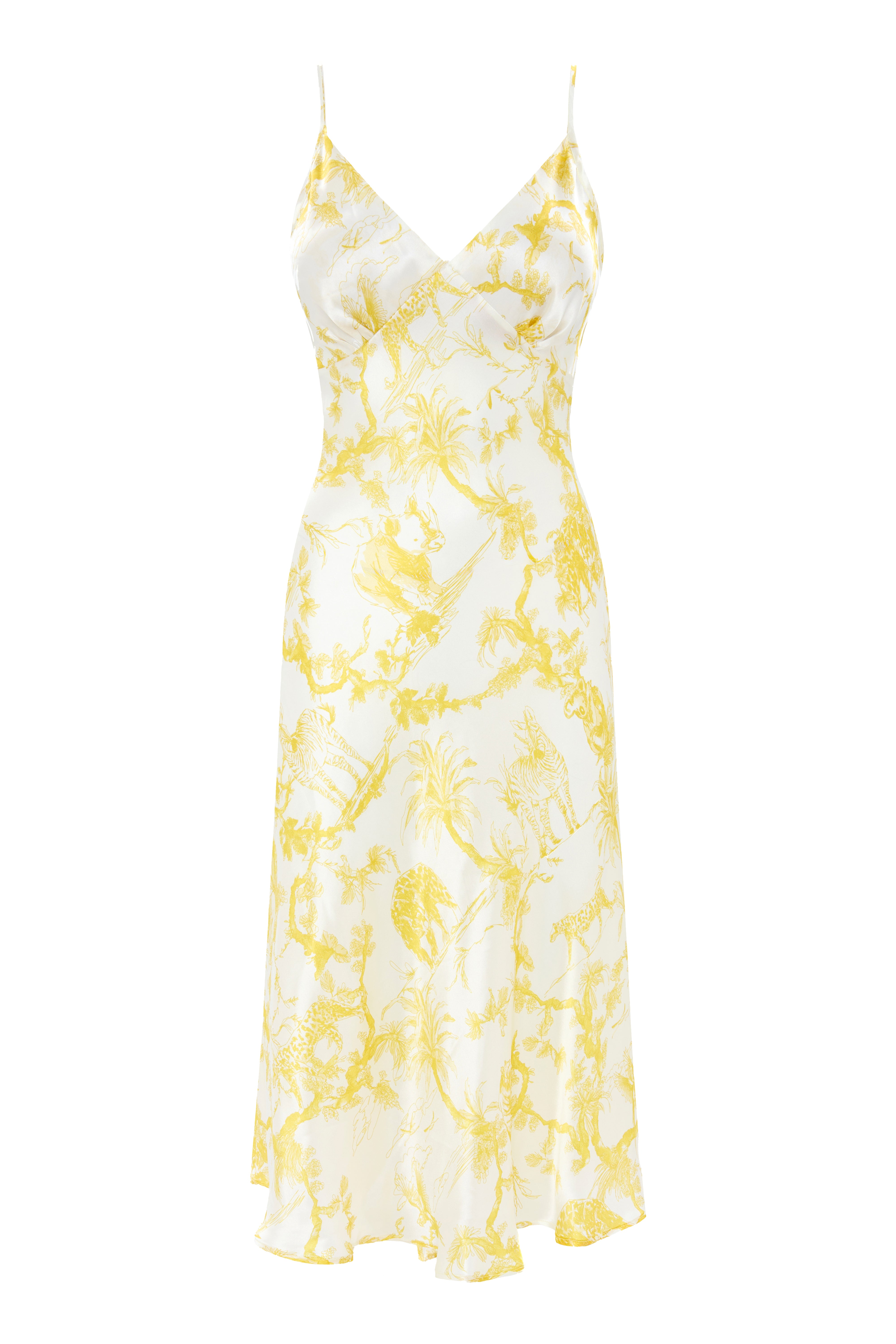 Aérie Slip Midi Dress Yellow