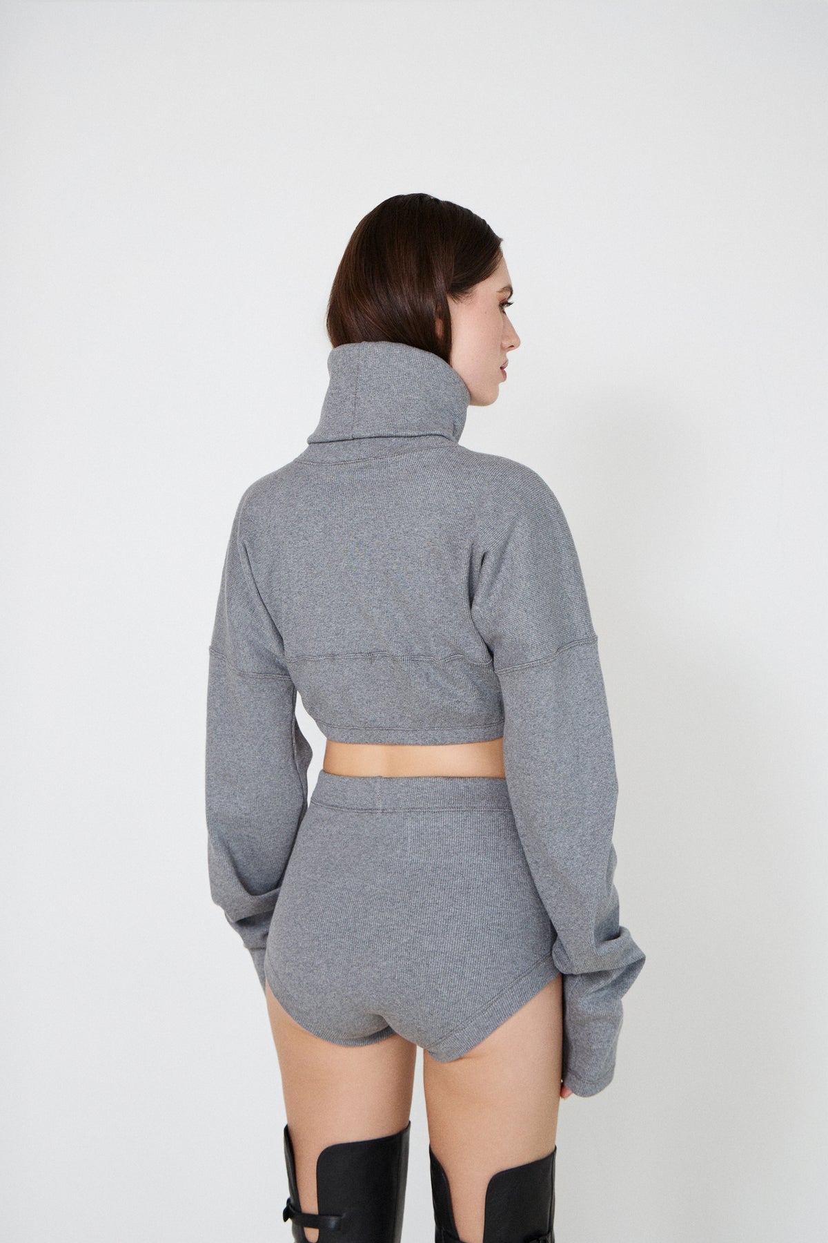 Grey Tamara Micro Shorts Rib